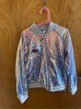Disney Sequin Reversible Frozen Jacket in Iridescent Blue